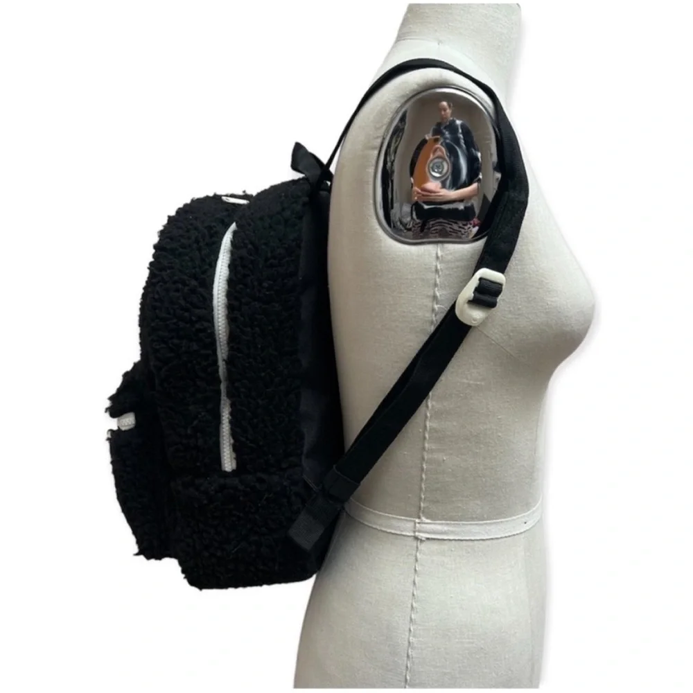 Herschel Faux Sherpa Black Backpack